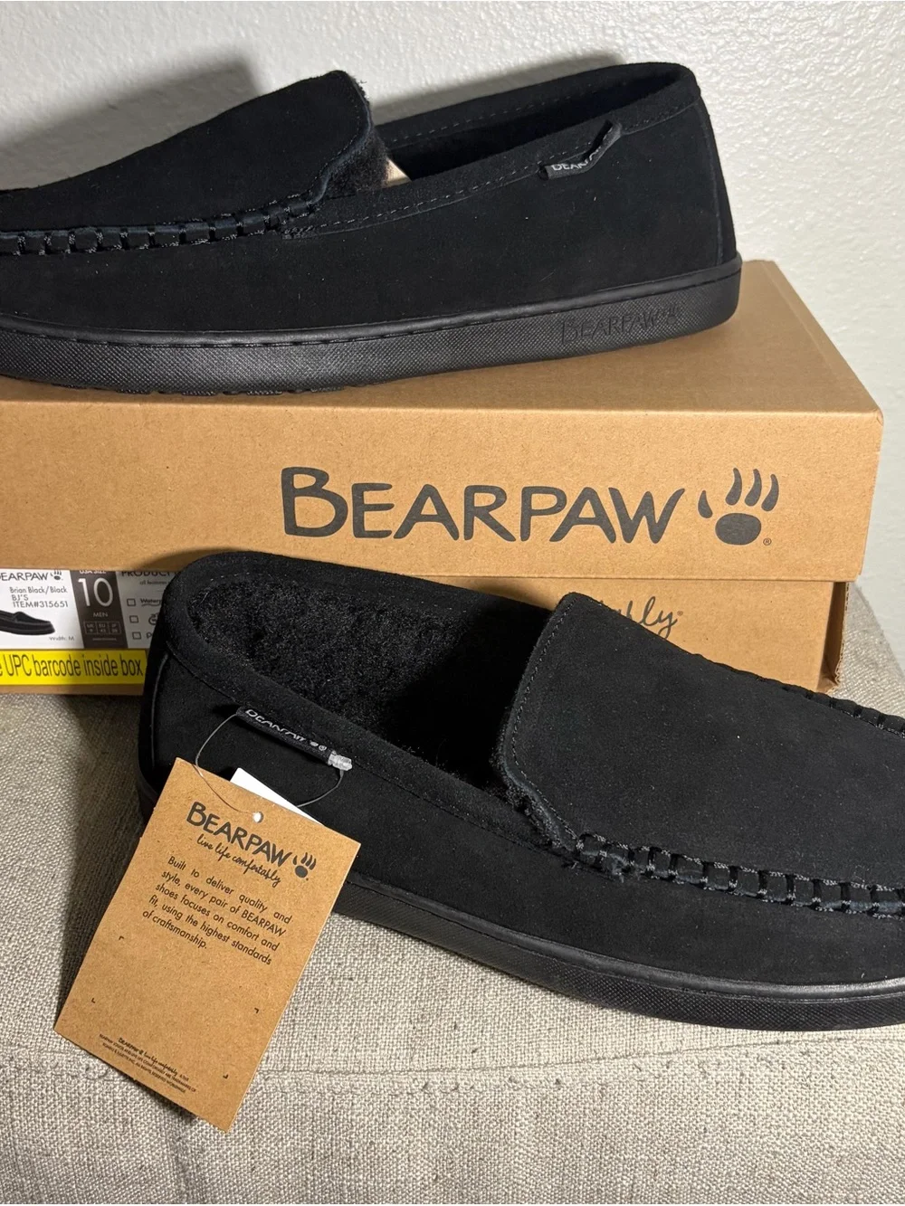 Bearpaw Brian Men’s Slippers Comfort Indoor Footwear Size 10